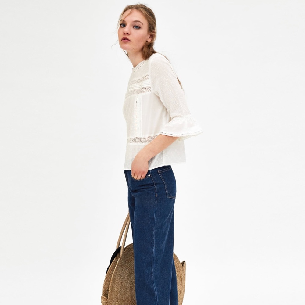 Zara Ruffled Sleeve Top - Picture 3 of 8
